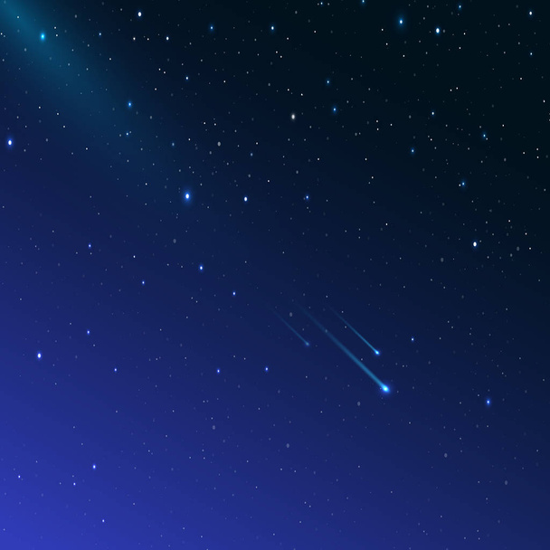 The night starry sky. Stars are falling - Vector, Image