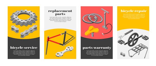 Plakate für Fahrradservice aufgestellt  - Vektor, Bild