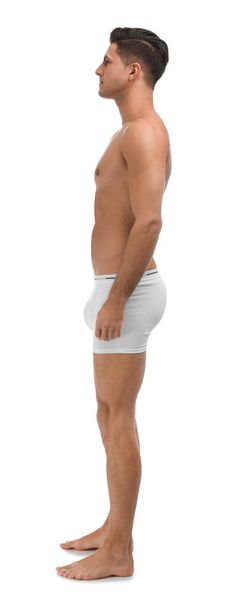 Handsome man in underwear on white background - Фото, зображення