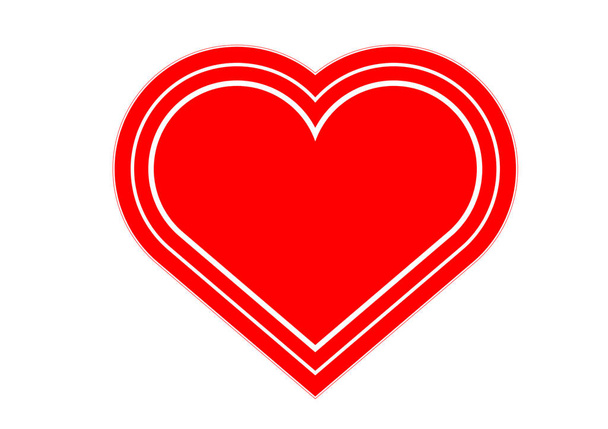 Красное сердце символизирует любовь, День святого Валентина, рисунок на фоне - Фото, изображение