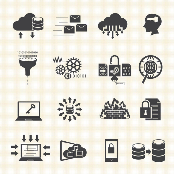 Data management and analytic icons set. Vector - Vector, Image