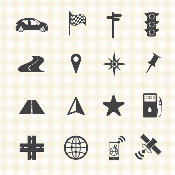 Навигационные иконки, установленные на фоне текстуры. Вектор
 - Вектор,изображение