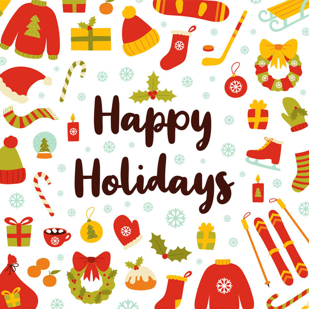 Simple holiday illustration with text - Vector, Image