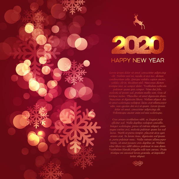 Feliz Año Nuevo 2020 brillante plantilla de fondo
 - Vector, Imagen