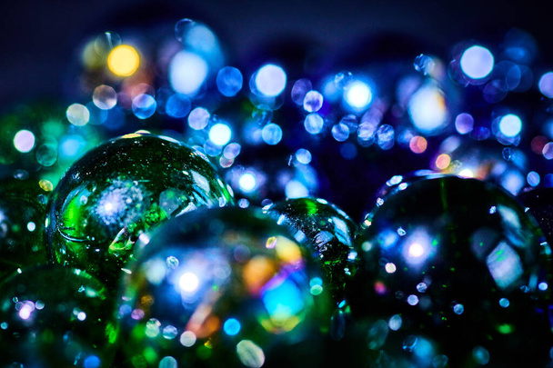 Christmas New Year bright bokeh abstract background of glass bal - Photo, Image