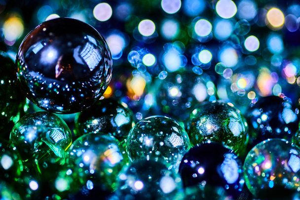 Christmas New Year bright bokeh abstract background of glass bal - Фото, зображення
