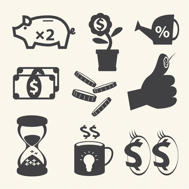 Finance and money icon set. - Vector, Image