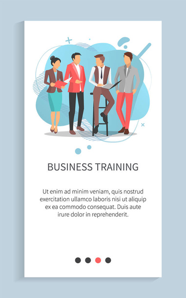 Man and Woman Workers Business Training Vector - Vetor, Imagem