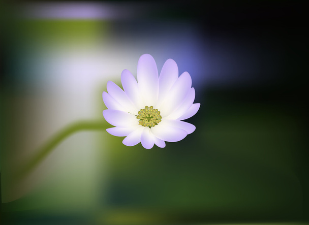 realistyczne siatki fioletowy kwiat na zielonym tle - Wektor, obraz