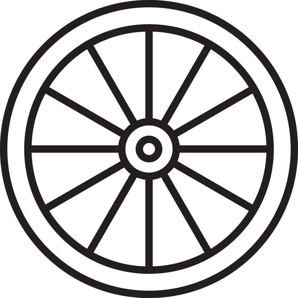 Black line Car wheel icon isolated on white background. Vector Illustration - Vector, Image