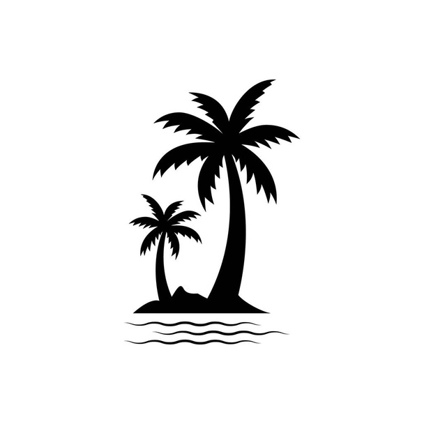 Palm tree silhouette icon. simple flat vector illustration - Vector, Image