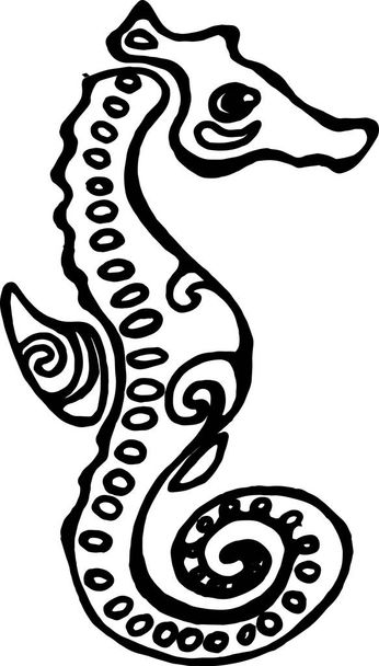 Illustration of a sea animal. Sea Horse. - Zdjęcie, obraz
