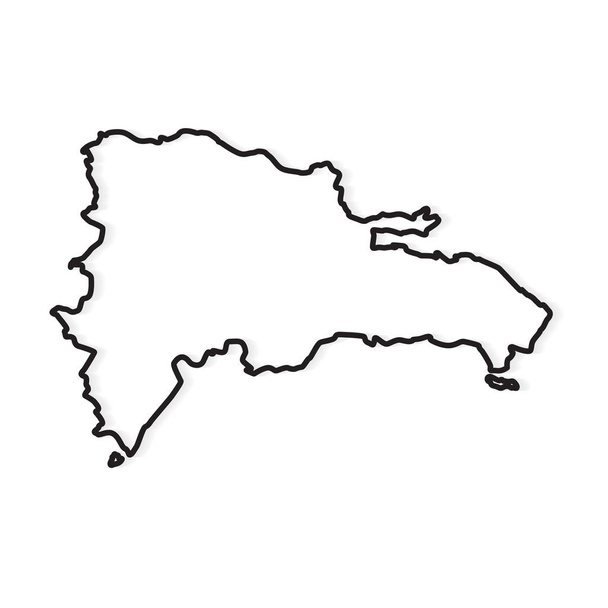 μαύρο περίγραμμα της Δομινικανής Δημοκρατίας χάρτη-διανυσματική απεικόνιση - Διάνυσμα, εικόνα