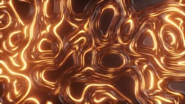 Abstracto resplandeciente 3d renderizar fondo de superficie de aceite holográfico, superficie ondulada lámina, onda y ondas, luz ultravioleta moderna, colores de espectro naranja neón. Inconsútil bucle de animación 4k
 - Imágenes, Vídeo