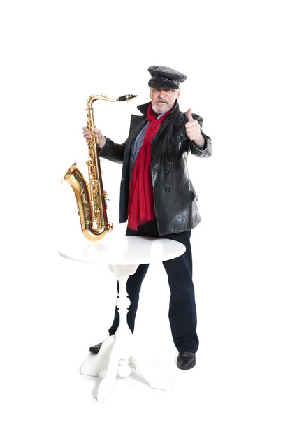 man met trompet weergegeven: trumb - Foto, afbeelding