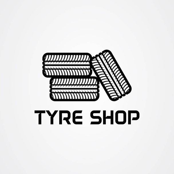 Modelo de logotipo da loja de pneus. ícone de pneu ilustração vetorial
. - Vetor, Imagem