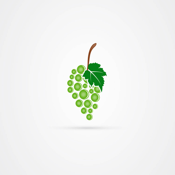 Diseño vectorial icono de uva y hoja
 - Vector, Imagen