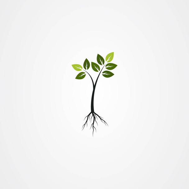 Arbre avec les racines, illustration vectorielle d'arbre de printemps vert
. - Vecteur, image