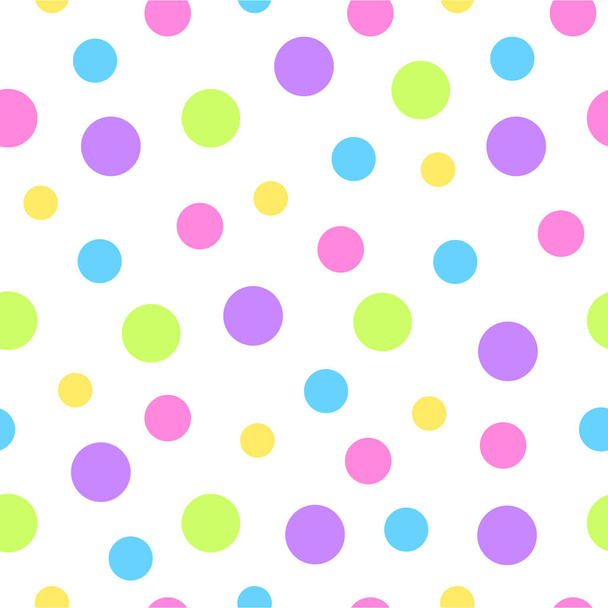 Colorful dotted seamless pattern vector. Bright colors - Vektör, Görsel