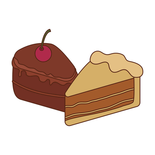 Diseño de vectores de pasteles dulces aislados
 - Vector, Imagen