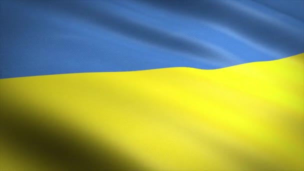 Ukrajinská vlajka. Vlnění vlajka s vysoce podrobnou texturou tkaniny bezešvé smyčkové video. Bezešvé smyčky s velmi detailní texturou tkaniny. Smyčka připravena v rozlišení 4k - Záběry, video