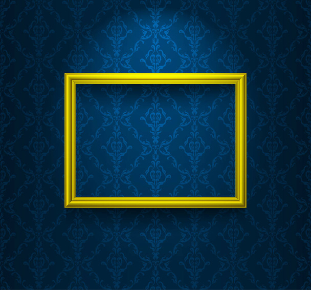 Frame on the blue wall - Vector, afbeelding
