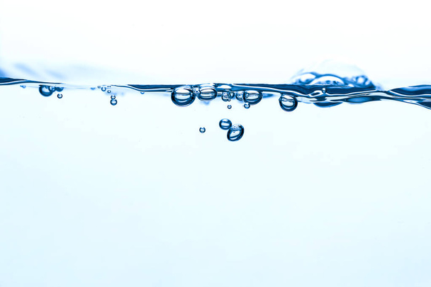 Splashing Water, Blue, Rippled, White Background - Photo, Image