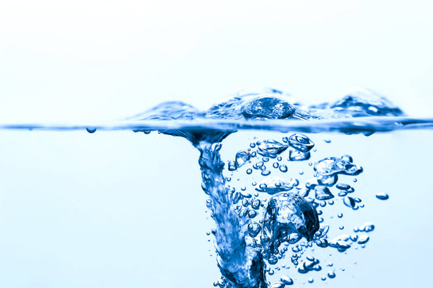 Splashing Water, Blue, Rippled, White Background - Fotografie, Obrázek
