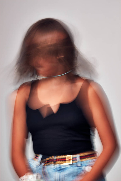 Concept Shot Of Woman With Distorted Face Illustrating Mental Health Issues - Photo, image