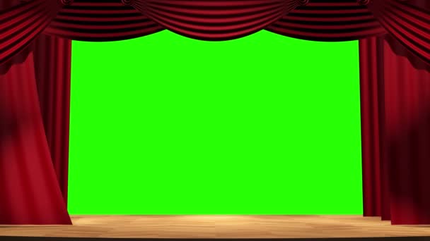 Képernyőkímélő színházi átmenet képkockák között, zöld háttérrel. Alfa csatorna, zöld képernyő - Felvétel, videó