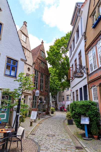 Bremen, Germany - June 28, 2019: Houses in the historic district - Photo, Image