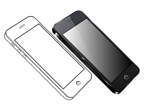 Black Smart Phone Vector - Vector, Image