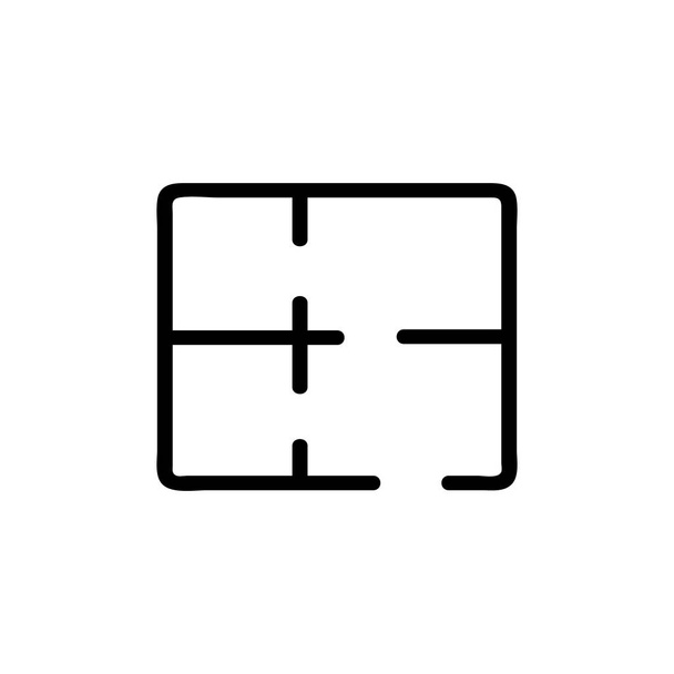 a lakás elrendezése egy ikon vektor. Elszigetelt körvonalszimbólum illusztráció - Vektor, kép