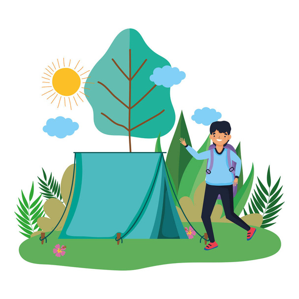 Дизайн палаток и кемпингов - Вектор,изображение