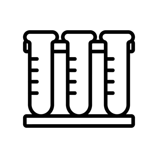 tubos de ensayo en el vector icono de laboratorio. Ilustración del símbolo de contorno aislado
 - Vector, Imagen