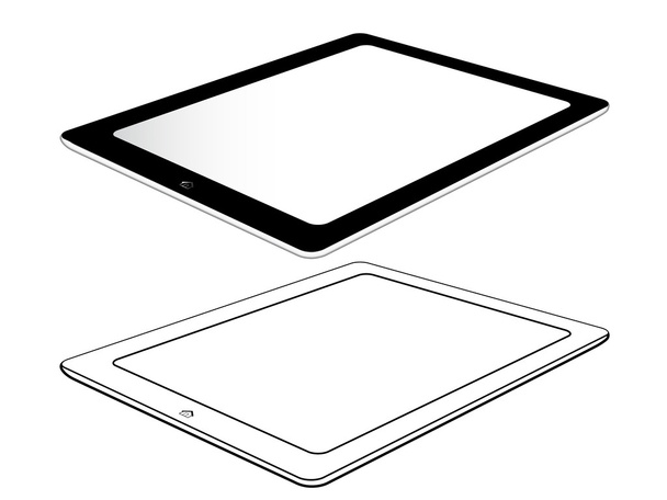 Tableta negra con botón de inicio
 - Vector, imagen