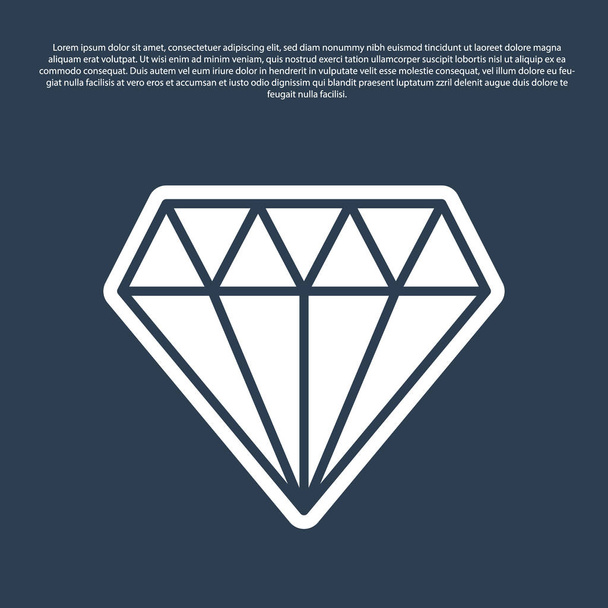 Modrá čára Diamantová ikona izolovaná na modrém pozadí. Šperk. Drahokam. Vektorová ilustrace - Vektor, obrázek
