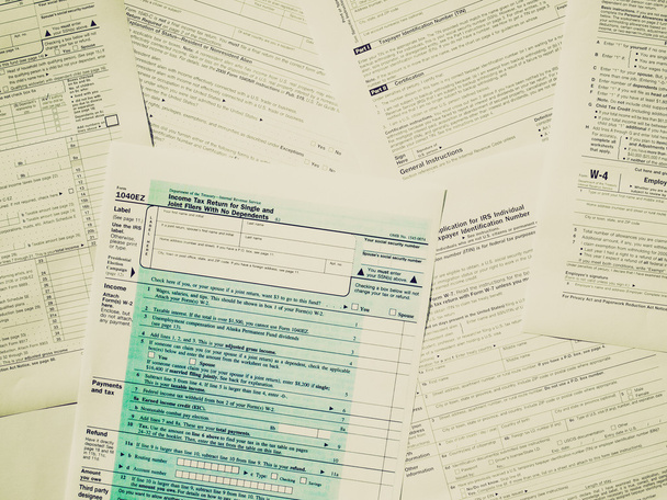 Retro look Tax forms - Photo, Image