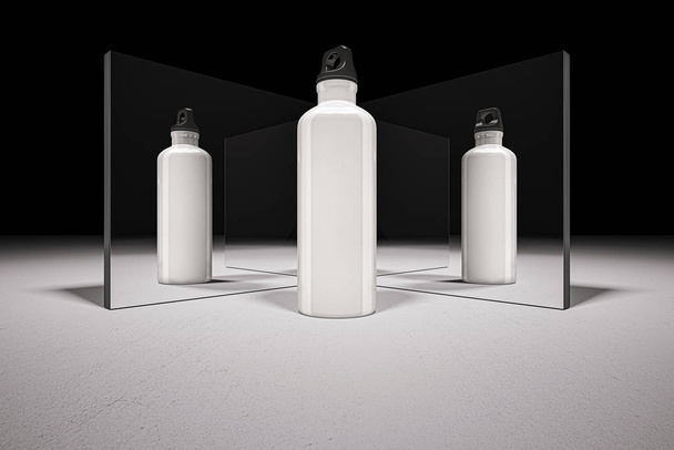 mockup kép 3d renderelés fehér palack  - Fotó, kép