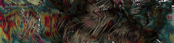 abstracte kunst kleurrijke lijnen willekeurige verdeling Computational Generative Art op zwarte achtergrond   - Foto, afbeelding