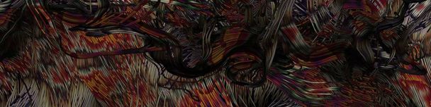 abstrakcyjna sztuka kolorowe linie losowa dystrybucja Computational Generative Art na czarnym tle   - Zdjęcie, obraz