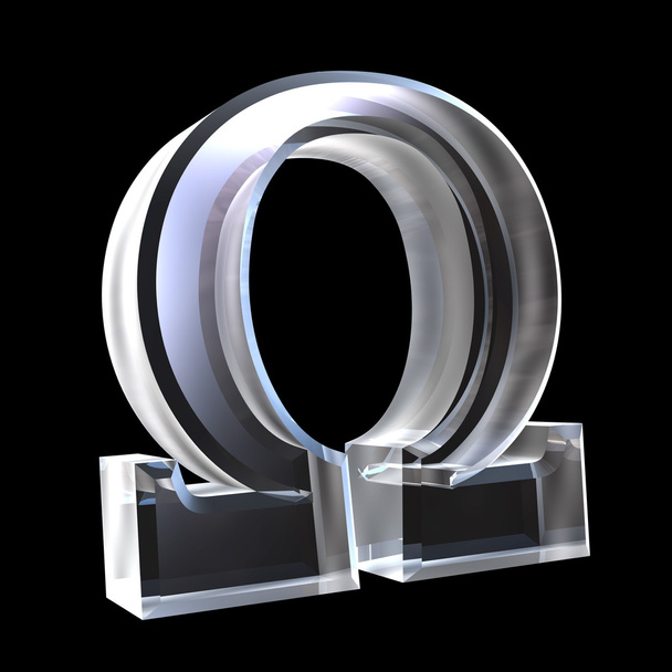 Símbolo Omega em vidro (3d
) - Foto, Imagem