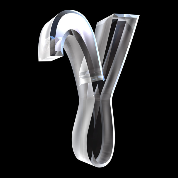 Símbolo gamma en vidrio (3d
) - Foto, imagen