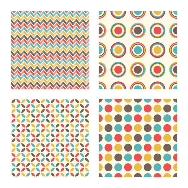 abstract geometric retro pattern, vintage design seamless background - Vector, Image
