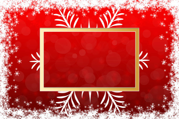 Merry Christmas red background with snowflakes and copy space. - 写真・画像