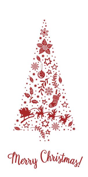クリスマスの装飾ベクトルツリー - ベクター画像
