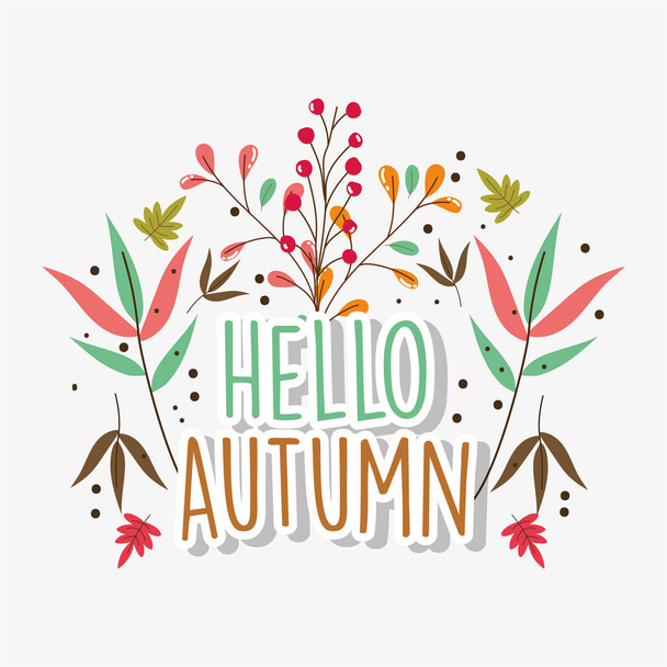 hello autumn season flat design - Vektori, kuva