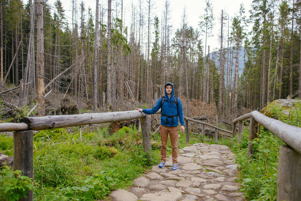 man hiker hiking on trail - Fotografie, Obrázek