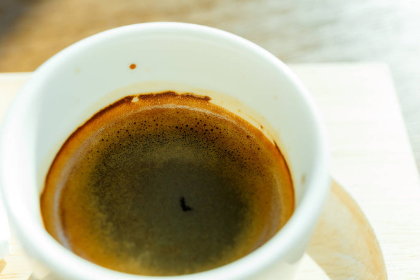 Espresso coffee in white cup. - Fotografie, Obrázek
