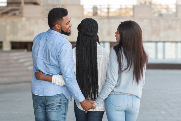 Unfaithful african man cheating his woman with her best friend - Photo, Image
